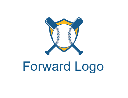 shield with bats behind baseball