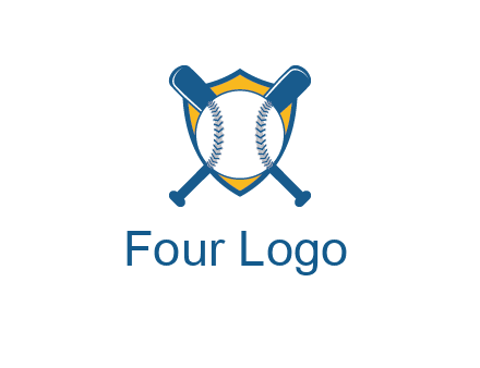 shield with bats behind baseball