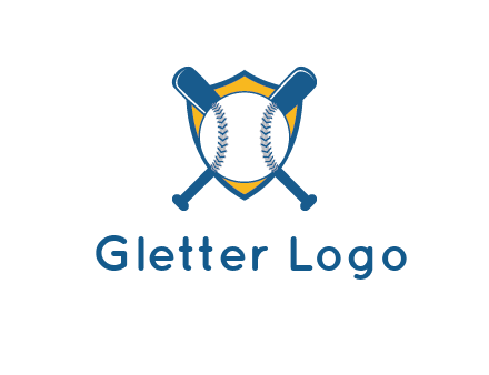 shield with bats behind baseball