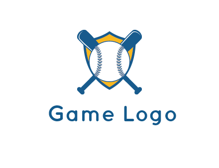 shield with bats behind baseball