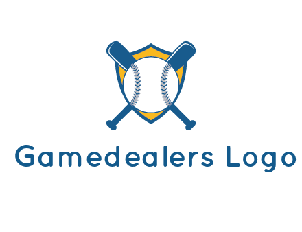 shield with bats behind baseball