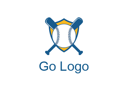 shield with bats behind baseball