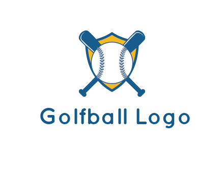 shield with bats behind baseball