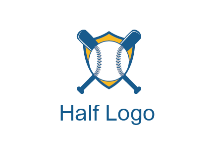 shield with bats behind baseball