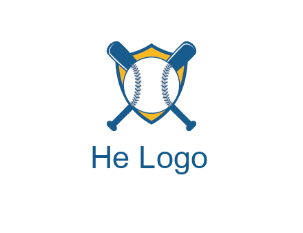 shield with bats behind baseball