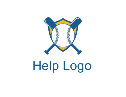 shield with bats behind baseball