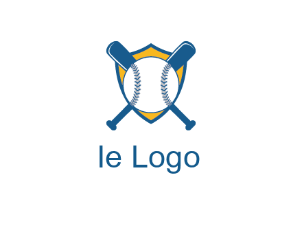 shield with bats behind baseball