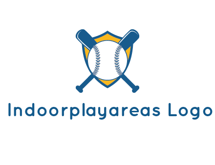 shield with bats behind baseball