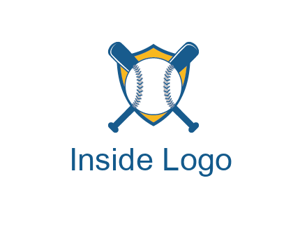shield with bats behind baseball