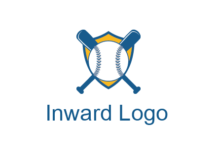 shield with bats behind baseball