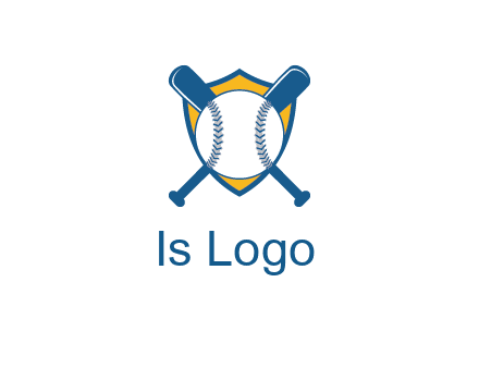 shield with bats behind baseball