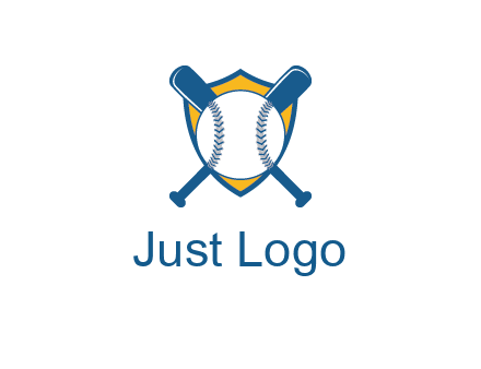 shield with bats behind baseball