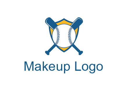 shield with bats behind baseball