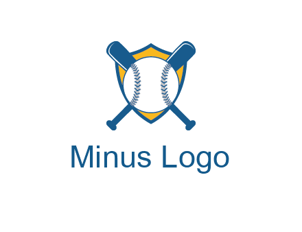 shield with bats behind baseball