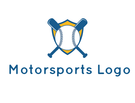 shield with bats behind baseball