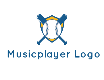 shield with bats behind baseball