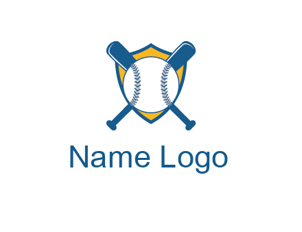 shield with bats behind baseball