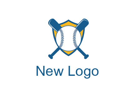 shield with bats behind baseball