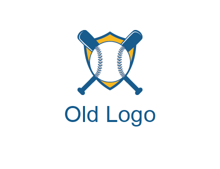 shield with bats behind baseball