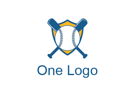 shield with bats behind baseball