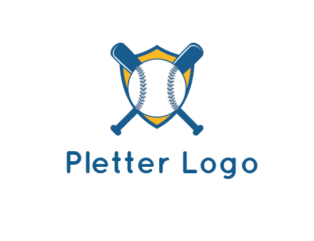 shield with bats behind baseball