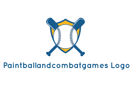 shield with bats behind baseball