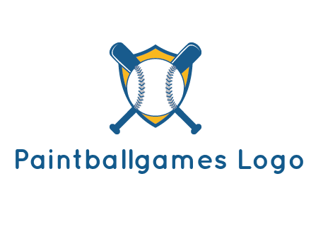 shield with bats behind baseball