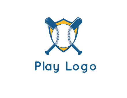 shield with bats behind baseball