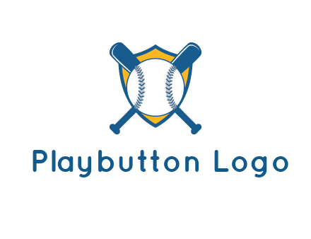 shield with bats behind baseball