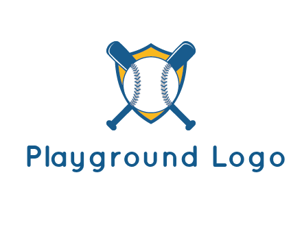 shield with bats behind baseball