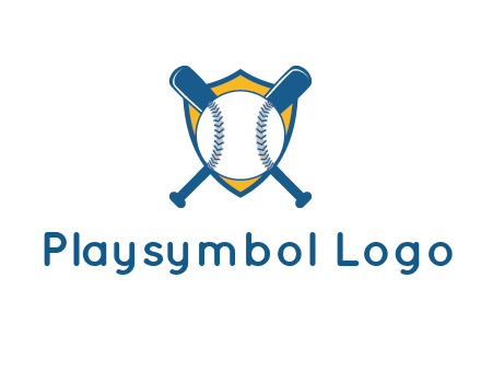shield with bats behind baseball