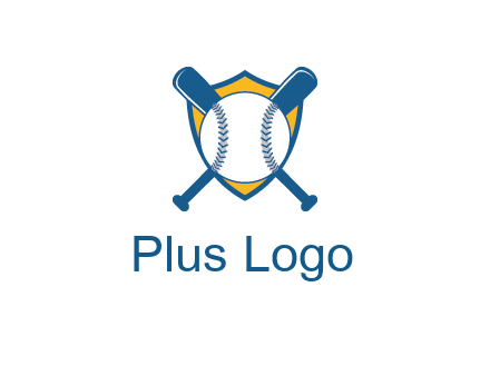 shield with bats behind baseball