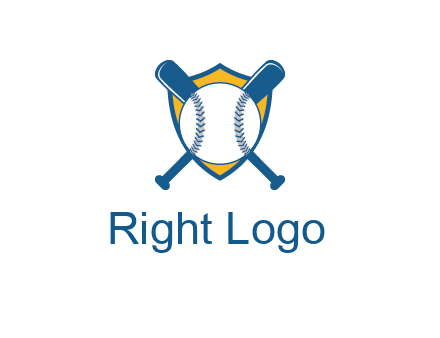 shield with bats behind baseball