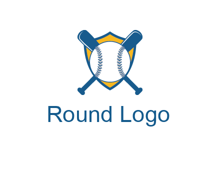 shield with bats behind baseball