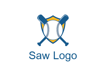 shield with bats behind baseball