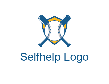 shield with bats behind baseball