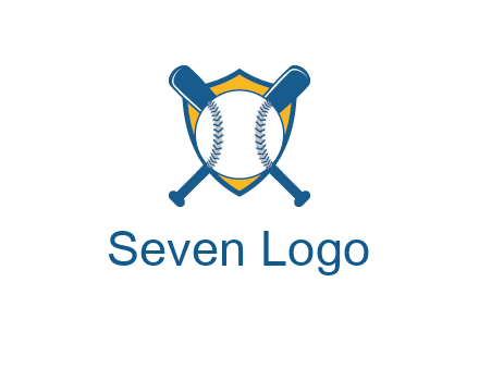 shield with bats behind baseball