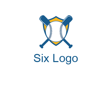 shield with bats behind baseball