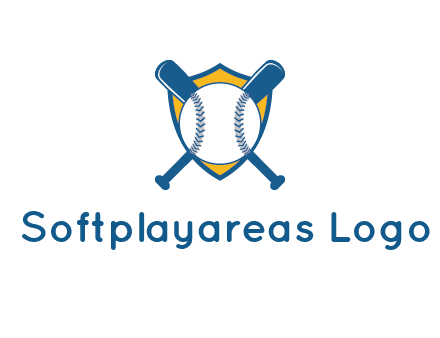 shield with bats behind baseball