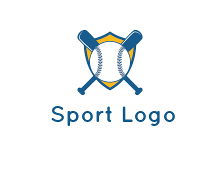 shield with bats behind baseball