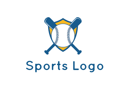 shield with bats behind baseball