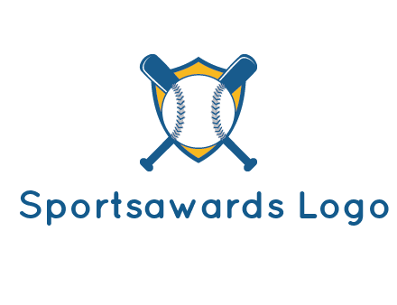 shield with bats behind baseball