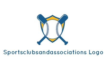 shield with bats behind baseball