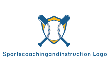 shield with bats behind baseball