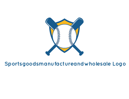 shield with bats behind baseball