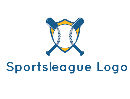 shield with bats behind baseball