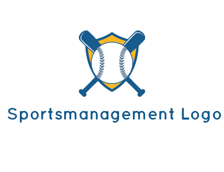 shield with bats behind baseball