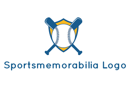 shield with bats behind baseball