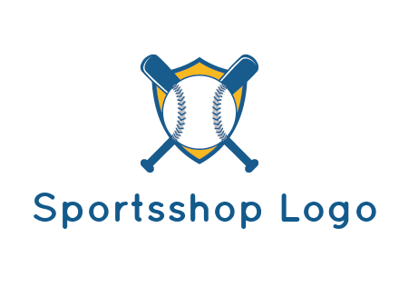shield with bats behind baseball