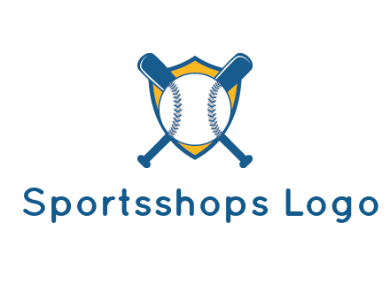 shield with bats behind baseball